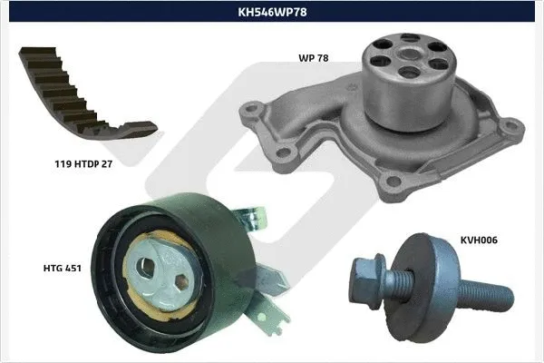 Pompe à eau + kit de courroie crantée HUTCHINSON KH 546WP78