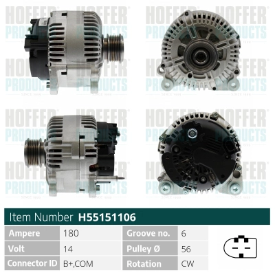 Alternateur HOFFER H55151106