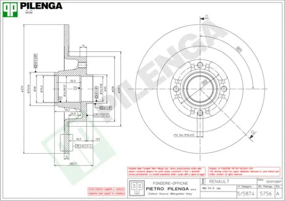 Disque de frein PILENGA 5756