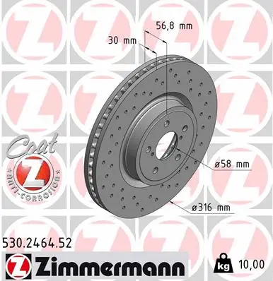 Disque de frein ZIMMERMANN 530.2464.52