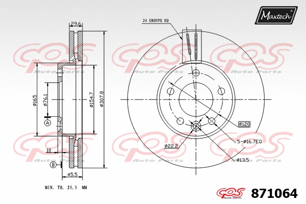 Disque de frein MAXTECH 871064