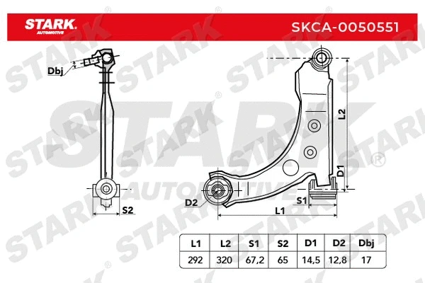 Bras de liaison, suspension de roue Stark SKCA-0050551