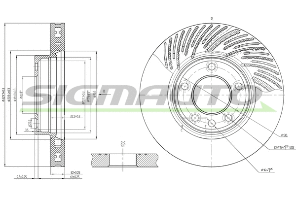 Disque de frein SIGMAUTO DBB591VRD