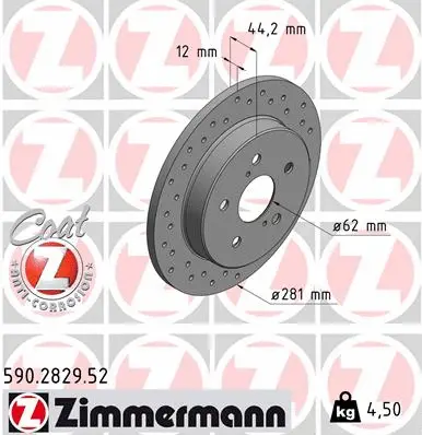 Disque de frein ZIMMERMANN 590.2829.52