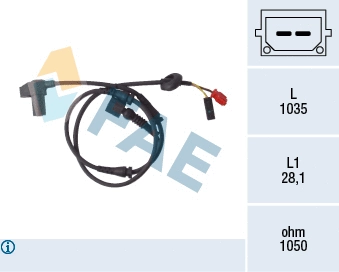 Capteur, vitesse de roue FAE 78100