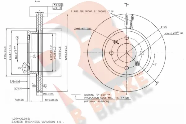 Disque de frein R BRAKE 78RBD20560