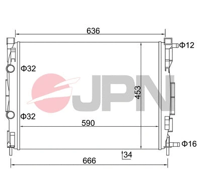 Radiateur, refroidissement du moteur JPN 60C9044-JPN