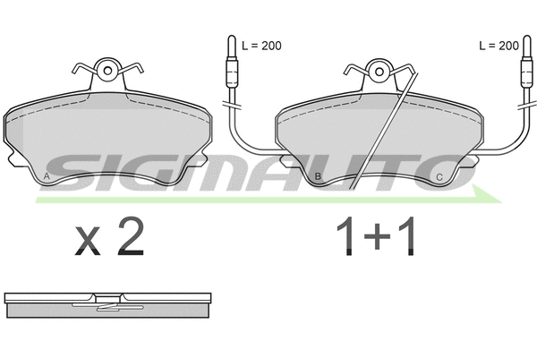 Kit de plaquettes de frein, frein à disque SIGMAUTO SPA557