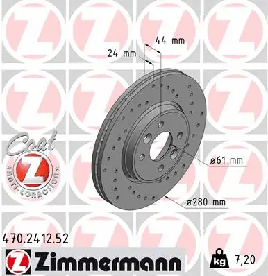 Disque de frein ZIMMERMANN 470.2412.52
