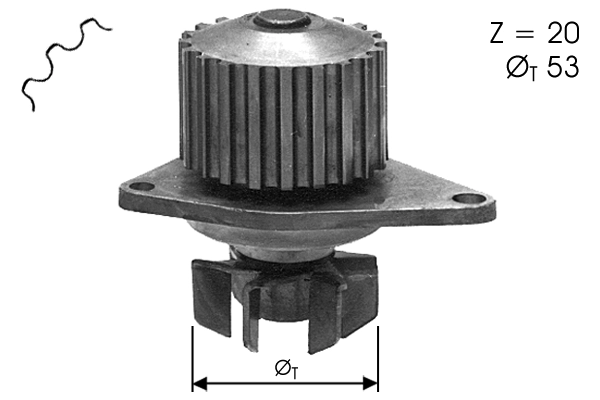 Pompe à eau, refroidissement du moteur TECDRIVE TPAE0010