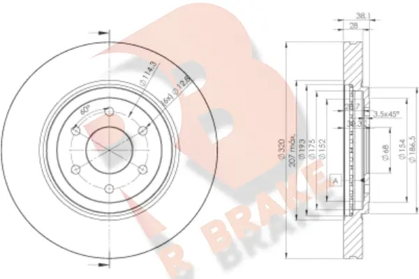 Disque de frein R BRAKE 78RBD24199