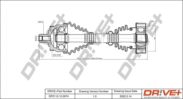Arbre de transmission Dr!ve+ DP2110.10.0074