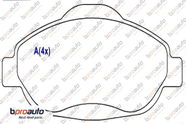 Kit de plaquettes de frein, frein à disque BPROAUTO 1BP31104AA