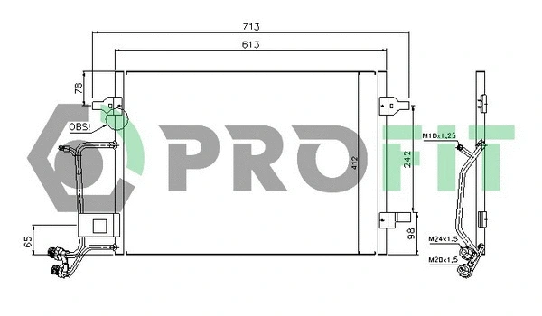Condenseur, climatisation PROFIT PR 9540C2