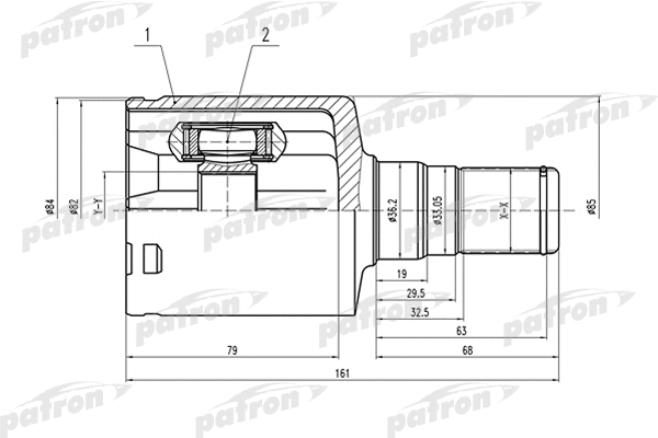 Jeu de joints, arbre de transmission PATRON PCV1492