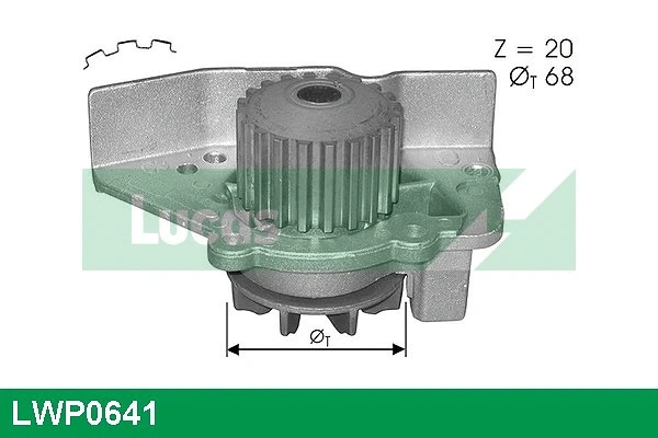 Pompe à eau, refroidissement du moteur LUCAS LWP0641