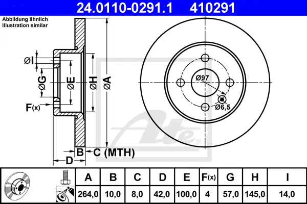 Disque de frein ATE-APAC 24.0110-0291.1