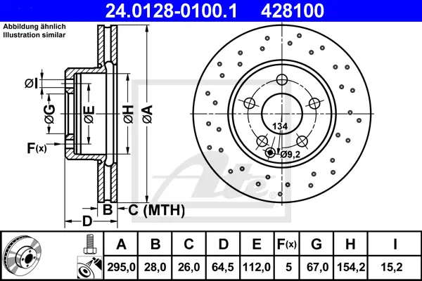 Disque de frein ATE-APAC 24.0128-0100.1