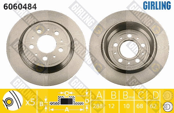 Disque de frein GIRLING 6060484