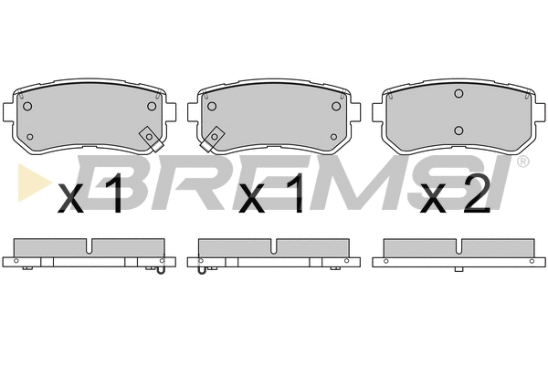 Kit de plaquettes de frein, frein à disque BREMSI BP3614