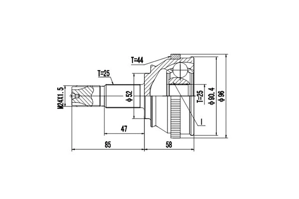 Jeu de joints, arbre de transmission DYNAMATRIX DCV802004
