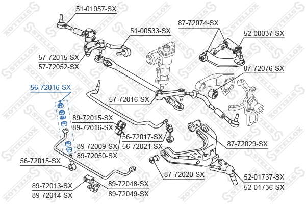 Suspension, stabilisateur STELLOX 56-72016-SX