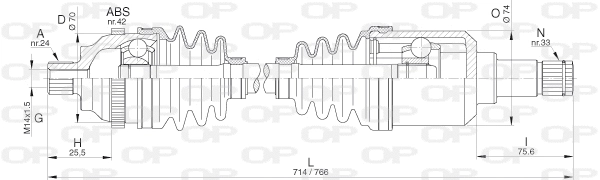 Arbre de transmission OPEN PARTS DRS6291.00