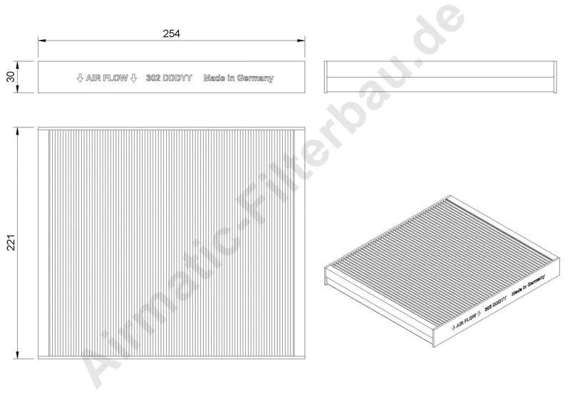 Filtre, air de l'habitacle AIRMATIC Filterbau IF0302