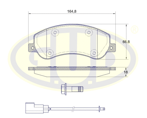 Kit de plaquettes de frein, frein à disque G.U.D. GBP125002