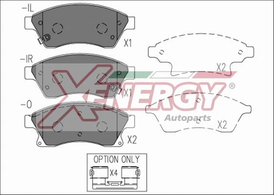 Kit de plaquettes de frein, frein à disque AP XENERGY X41226