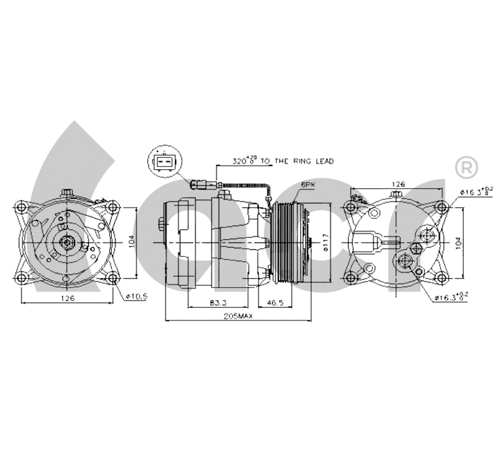 Compresseur, climatisation ACR 133085