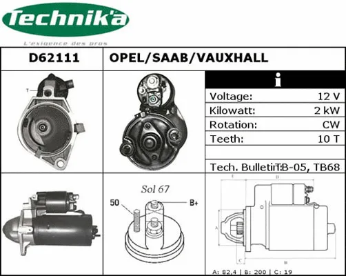 Démarreur Technika D62111