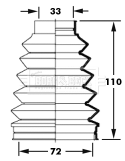 Jeu de joints-soufflets, arbre de commande BORG & BECK BCB6000
