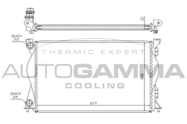 Radiateur, refroidissement du moteur AUTOGAMMA 104246