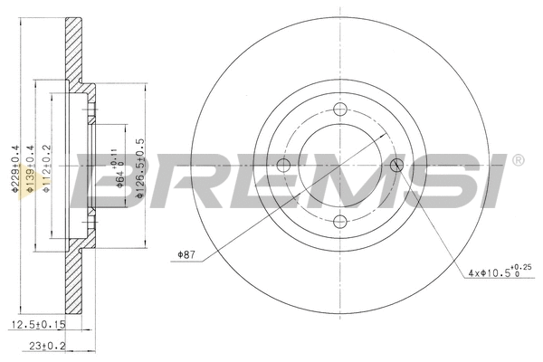 Disque de frein BREMSI CD6121S