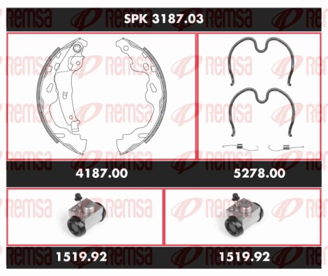 Kit de freins, freins à tambours REMSA SPK 3187.03