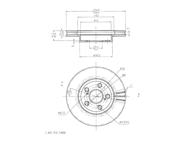 Disque de frein A.Z. Meisterteile AZMT-44-024-1477