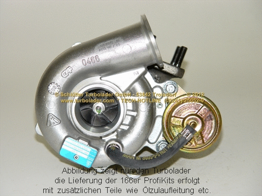 Turbocompresseur, suralimentation SCHLÜTTER TURBOLADER 166-00155