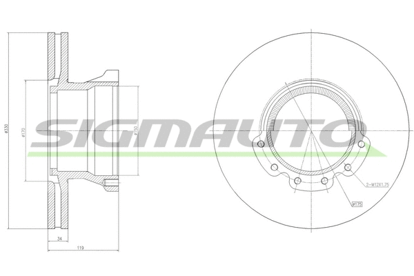 Disque de frein SIGMAUTO DB0226V