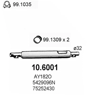 Silencieux central ASSO 10.6001
