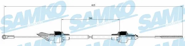 Tirette à câble, commande d'embrayage SAMKO C0108C