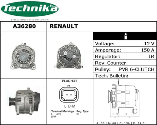 Alternateur Technika A36280
