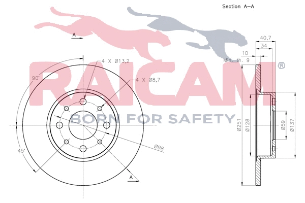 Disque de frein RAICAM RD01221