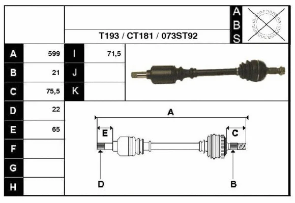 Arbre de transmission Technika 18073