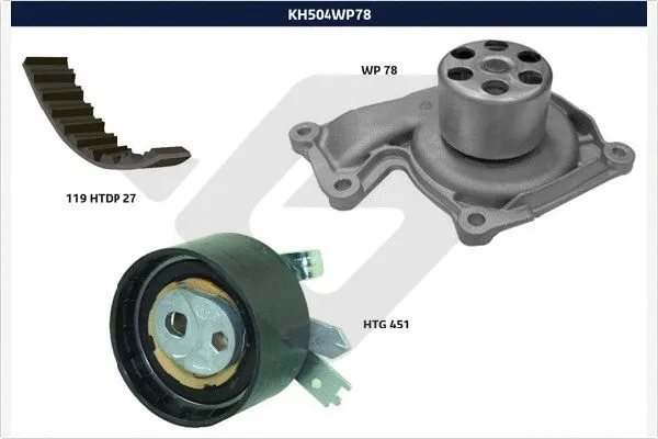 Pompe à eau + kit de courroie crantée HUTCHINSON KH 504WP78