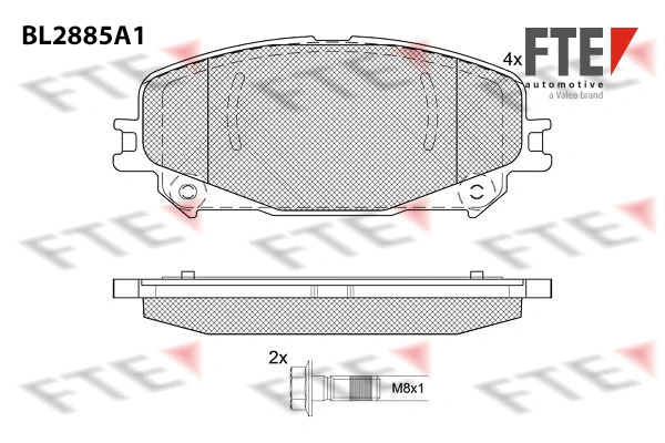 Kit de plaquettes de frein, frein à disque FTE 9011125