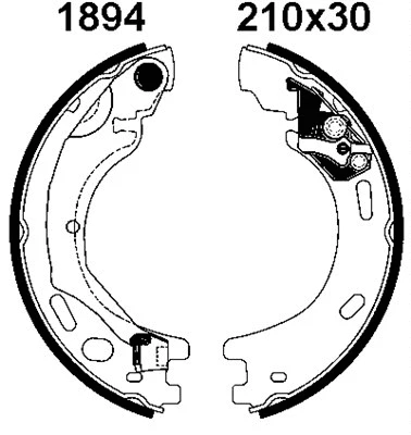 Jeu de mâchoires de frein, frein de stationnement BSF 01894