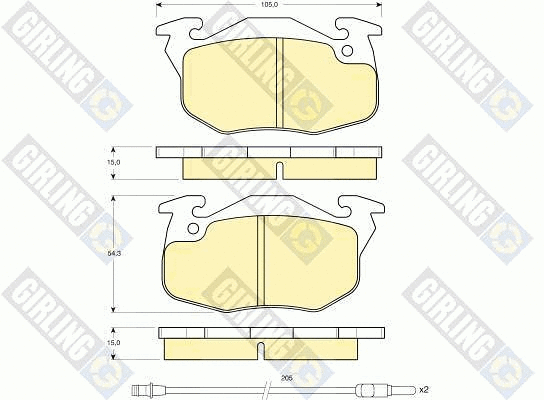 Kit de plaquettes de frein, frein à disque GIRLING 6110793