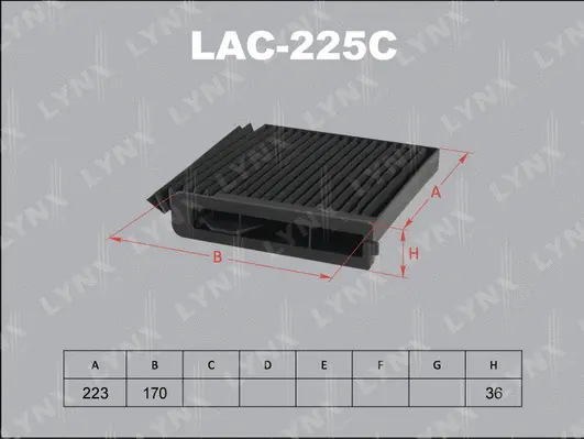 Filtre, air de l'habitacle LYNXAUTO LAC-225C