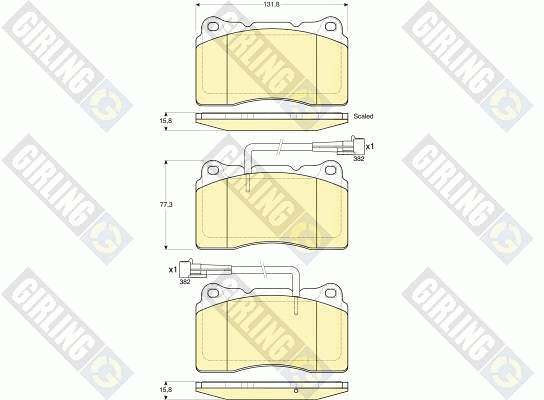 Kit de plaquettes de frein, frein à disque GIRLING 6116039